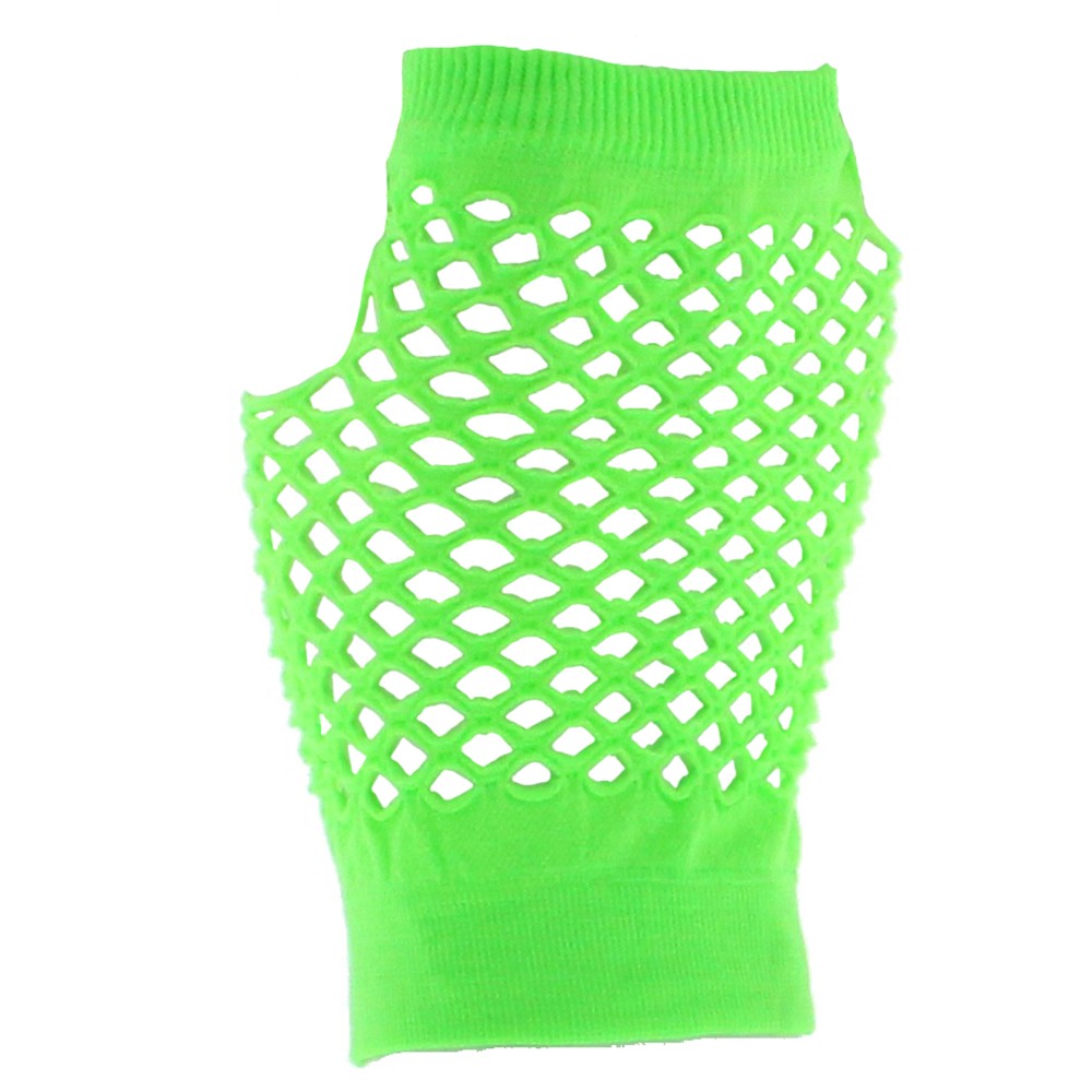 Zac's Alter Ego - Neon Short Fishnet Vingerloze handschoenen - Groen